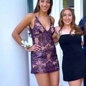 Night shimmers mini dress